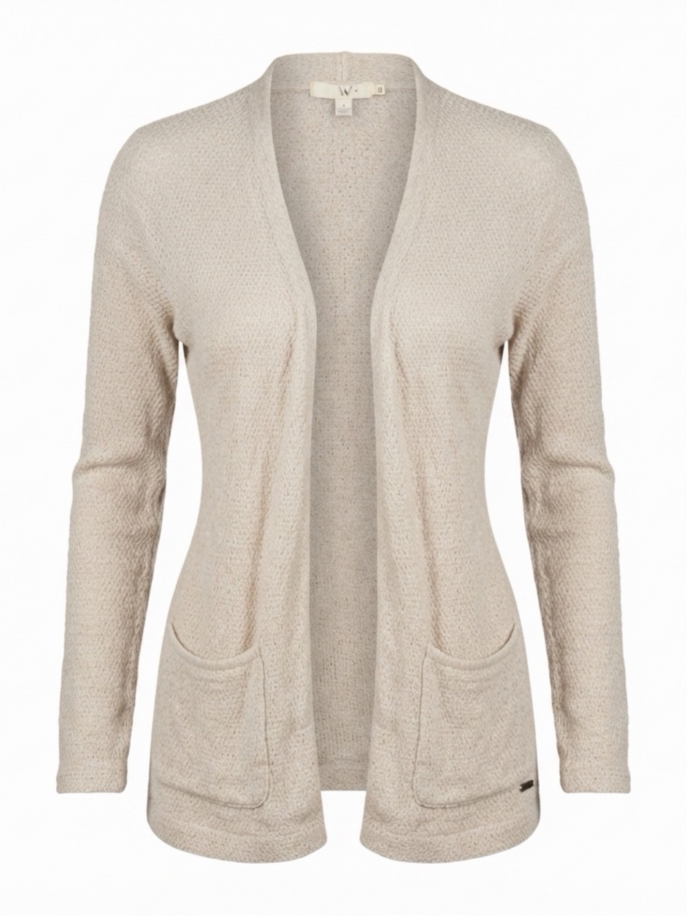 Garage Women’s XS/S Beige Open Front Knit Cardigan Pockets Long Sleeve